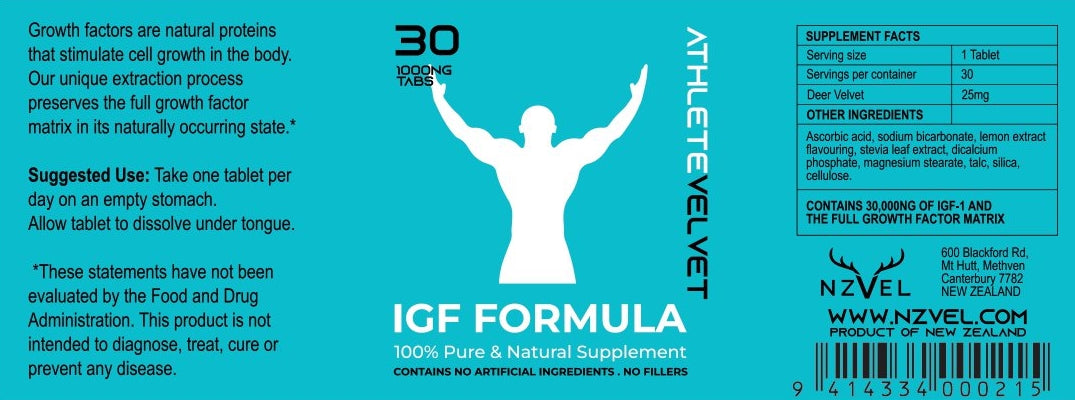 IGF Athlete Formula 30 x 1000NG Deer Velvet Tablets
