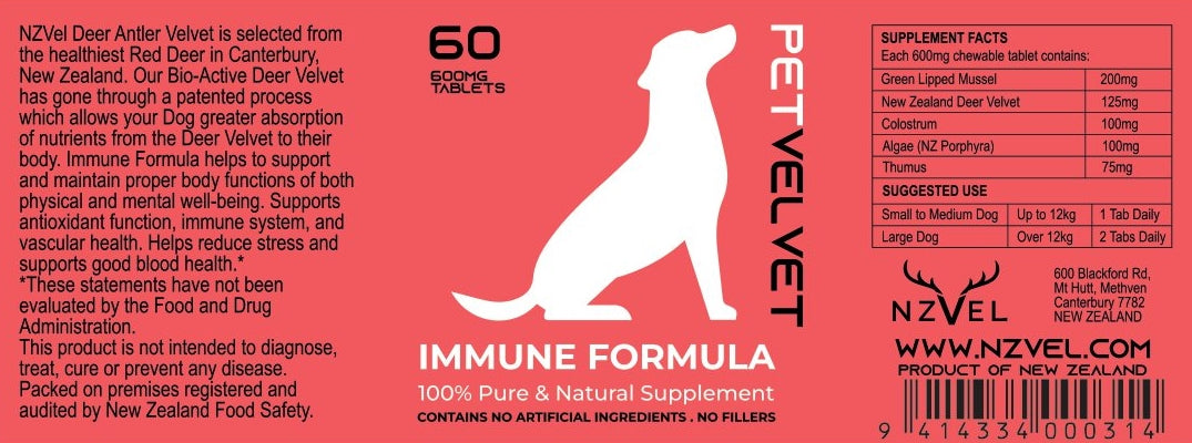 Dog Immune Formula - 60 Deer Velvet Tablets