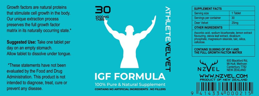 IGF Athlete Formula 30 x 1000NG Deer Velvet Tablets