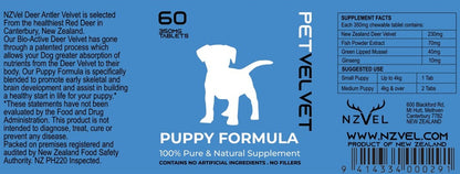 Puppy Health & Wellbeing Formula - 60 Deer Velvet Tablets