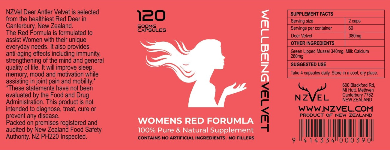 Womens Red Formula - 120 Deer Velvet Capsules